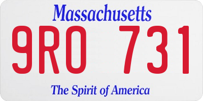 MA license plate 9RO731