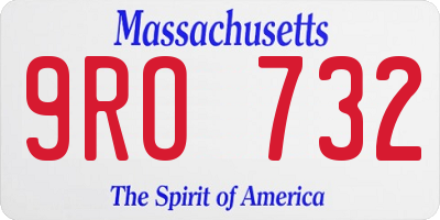 MA license plate 9RO732