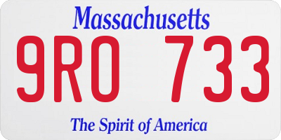 MA license plate 9RO733