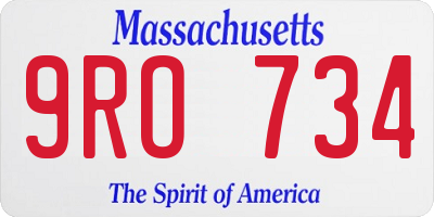 MA license plate 9RO734