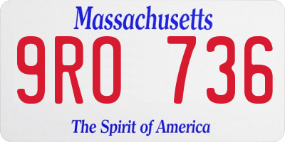 MA license plate 9RO736