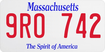 MA license plate 9RO742