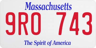 MA license plate 9RO743