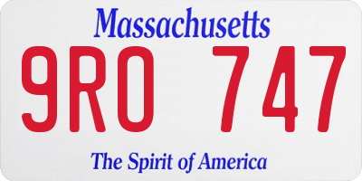 MA license plate 9RO747
