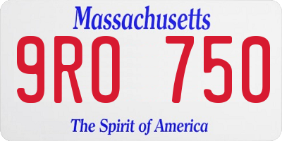MA license plate 9RO750