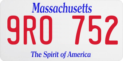 MA license plate 9RO752