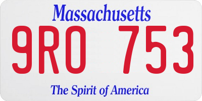MA license plate 9RO753