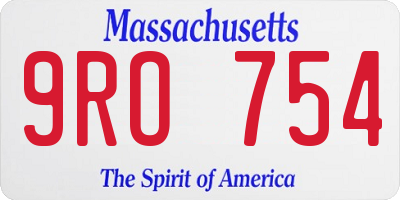MA license plate 9RO754