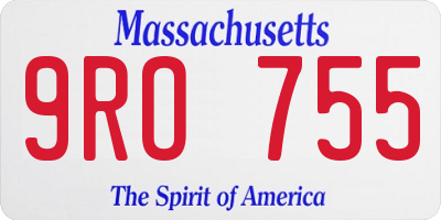 MA license plate 9RO755
