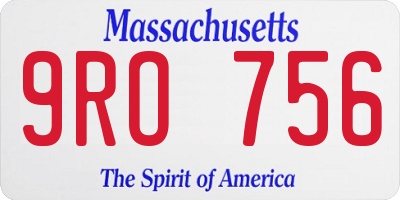MA license plate 9RO756