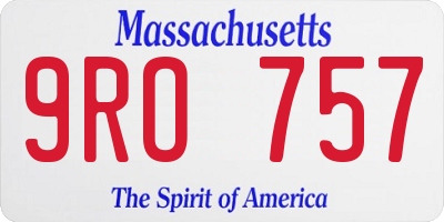 MA license plate 9RO757