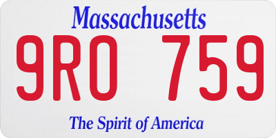 MA license plate 9RO759