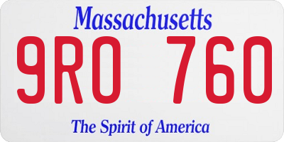 MA license plate 9RO760