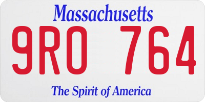 MA license plate 9RO764