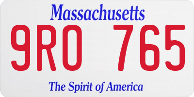 MA license plate 9RO765