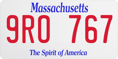 MA license plate 9RO767