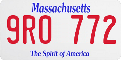 MA license plate 9RO772
