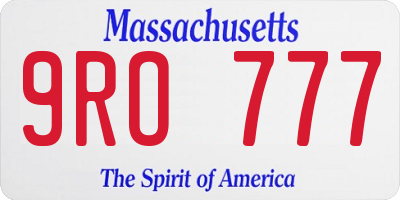 MA license plate 9RO777