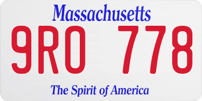 MA license plate 9RO778