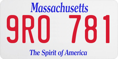 MA license plate 9RO781