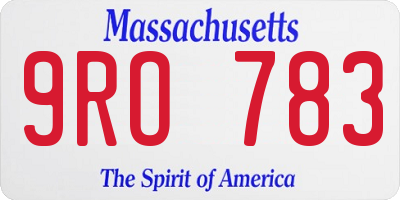 MA license plate 9RO783