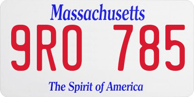 MA license plate 9RO785