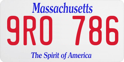 MA license plate 9RO786