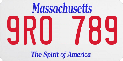 MA license plate 9RO789