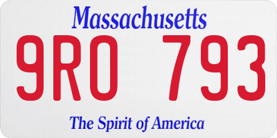 MA license plate 9RO793