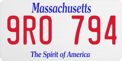 MA license plate 9RO794