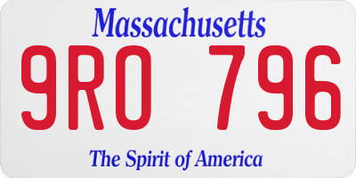 MA license plate 9RO796