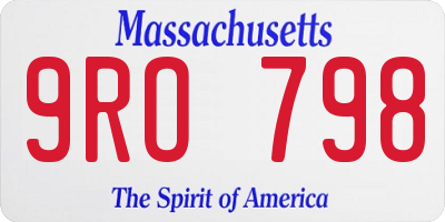MA license plate 9RO798