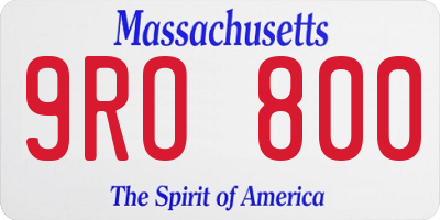 MA license plate 9RO800