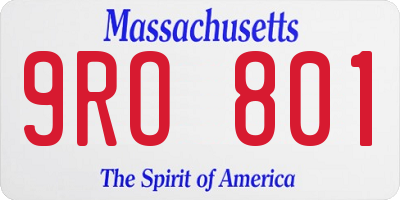 MA license plate 9RO801