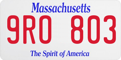 MA license plate 9RO803