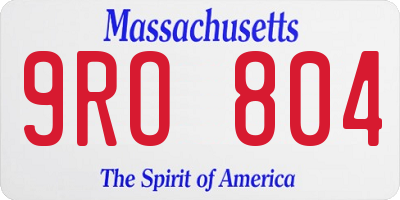 MA license plate 9RO804