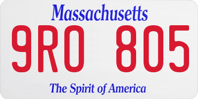 MA license plate 9RO805
