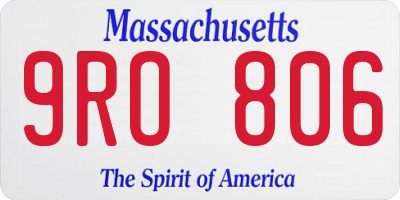 MA license plate 9RO806