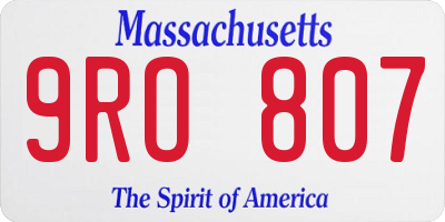 MA license plate 9RO807