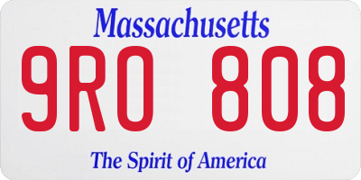MA license plate 9RO808