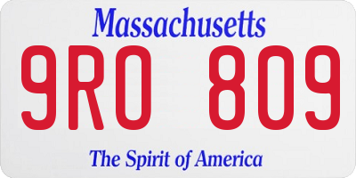 MA license plate 9RO809
