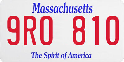 MA license plate 9RO810