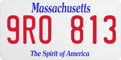 MA license plate 9RO813