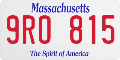 MA license plate 9RO815