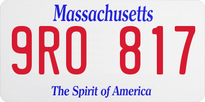 MA license plate 9RO817