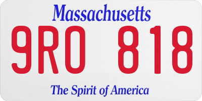 MA license plate 9RO818