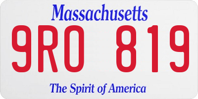 MA license plate 9RO819