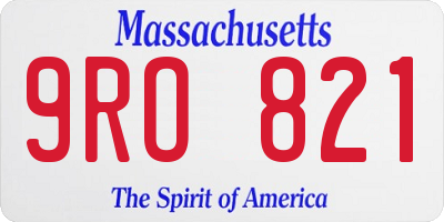 MA license plate 9RO821