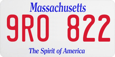 MA license plate 9RO822