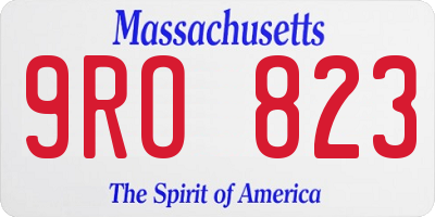 MA license plate 9RO823